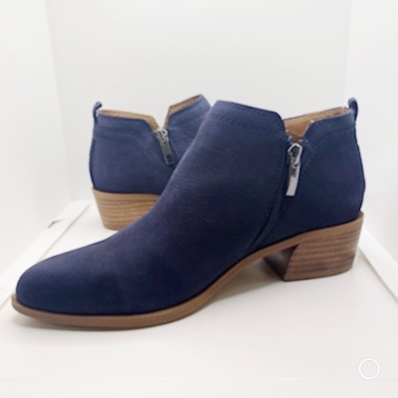 Franco Sarto Laslo Blue Suede Ankle Boots 6.5 - Picture 2 of 8
